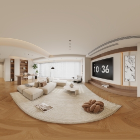 现代中古风客餐厅+公卫+主卧+主卫+衣帽间+次卧+榻榻米