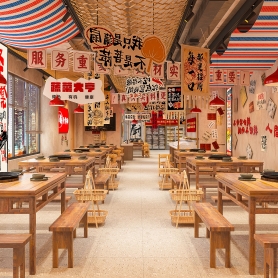 现代火锅店4个单张2个全景