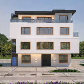 别墅外立面透视两张 鸟瞰一张