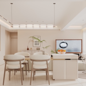 极简风现代客餐厅全景➕2特写