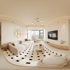 意式风格客餐厅一个全景+全景送单张