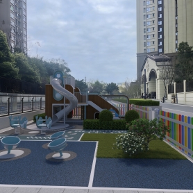 一张建筑一张游乐场透视图