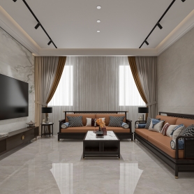 陈总自建房中式风格3个全景