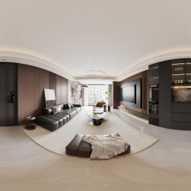 改图现代客餐厅全景