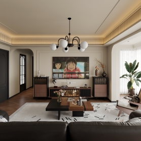 现代中古客餐厅全景2单张