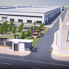 厂房门头透视图+鸟瞰图共2张