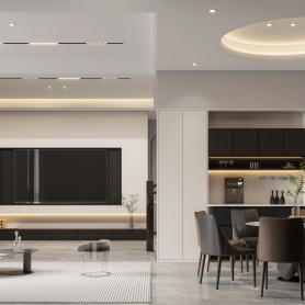 现代客餐厅全景两张静态