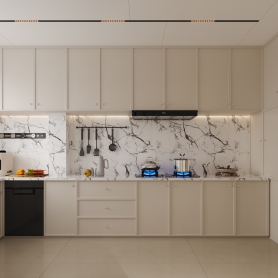 家装负一层现代风格2个全景，一层法式风格2个全景