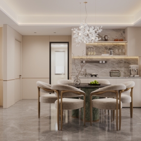 轻奢风客餐厅两个全景➕3特写