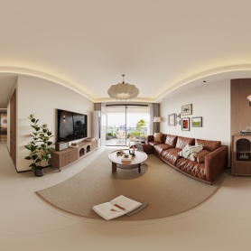 现代中古风客餐厅+主卧+次卧+次卧+书房+厨房+主卫+公卫+阳台