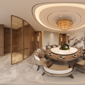 污水局处理厂中式包厢4全景办公室1全景，送特写。