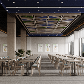 卡涞综合楼，餐厅一个全景，送一张特写