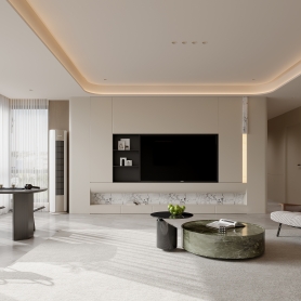 轻奢风客餐厅全景+2特写