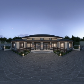 室外建筑院子1个全景