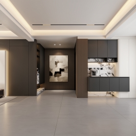 家装3张卧室 客餐厅全景