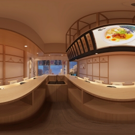 日料店室内三个全景加门头