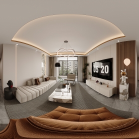 现代轻奢客餐厅一个全景，送2张特写