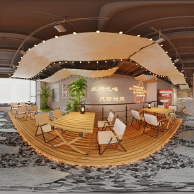 露营餐厅两个全景两张静态