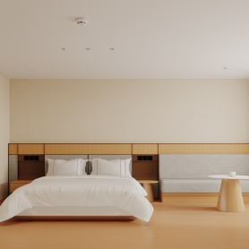 全季酒店风格1个卧室全景。