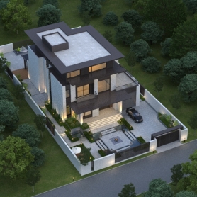 别墅庭院鸟瞰2张