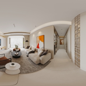 现代客餐厅全景主卧室全景+改图费用