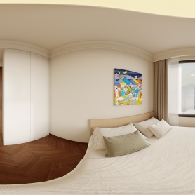 法式复古客餐厅+主卧+次卧+书房改图