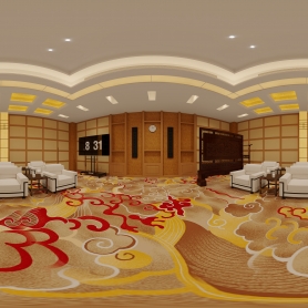 接待厅一个全景，送一个单张