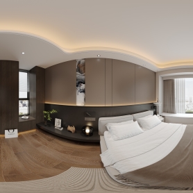 改图  广州和樾江湾-现代客餐厅主卧2个全景，送3张特写