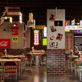 2个全景烧烤店