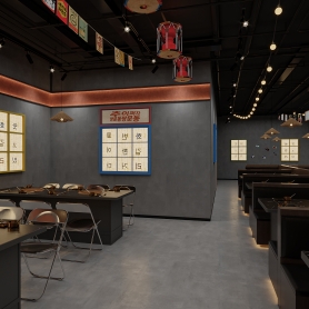 工装烤肉店2个全景