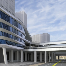 室外建筑外观效果图一张