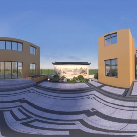 室外院子建筑全景一个