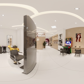 理发店现代风格2个全景