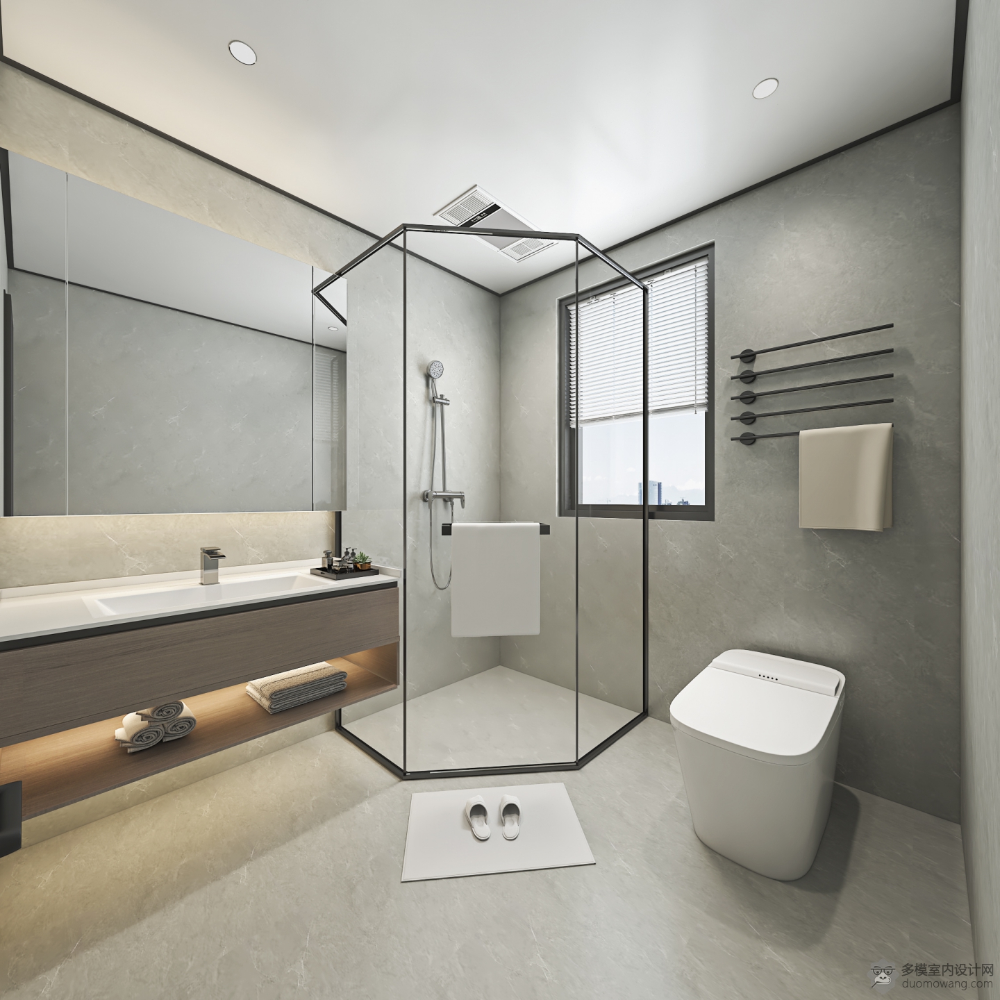 现代卧室卫浴 - 效果图交流区-建E室内设计网