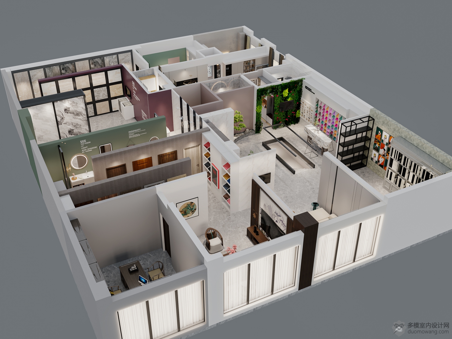 现代展厅鸟瞰