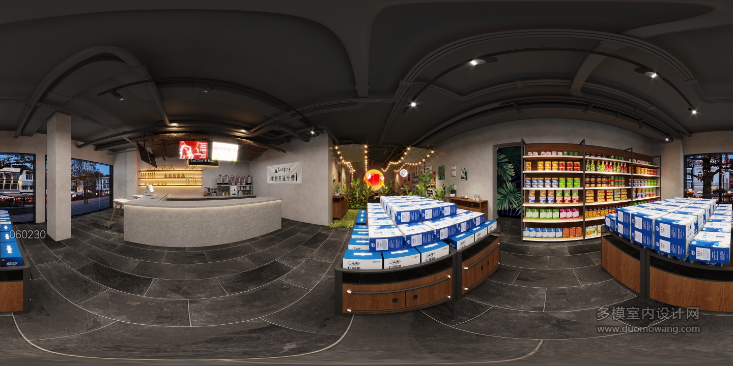 现代露营风餐厅360