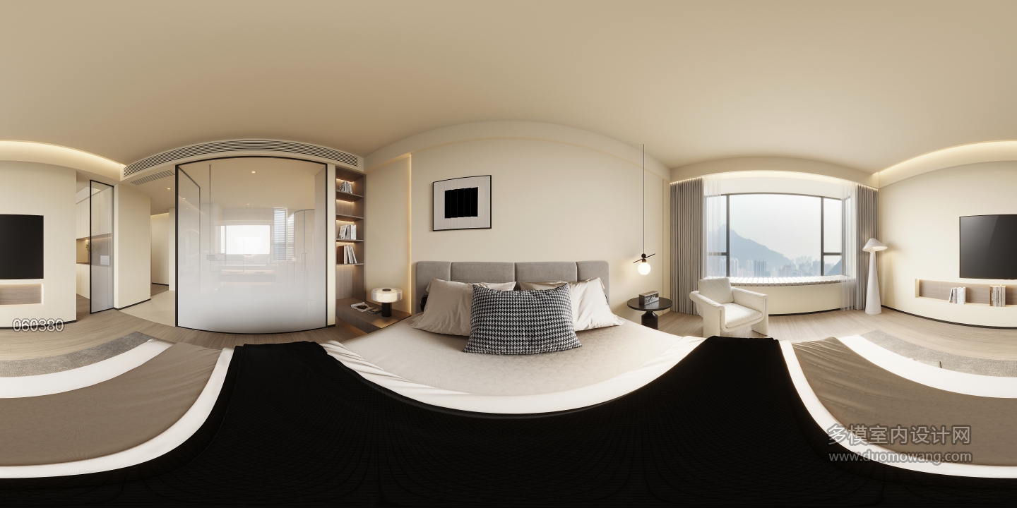 现代主卧全景