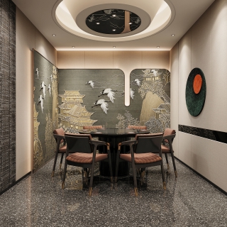 现代中式餐厅小包