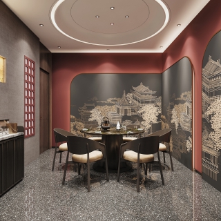现代中式餐厅连包