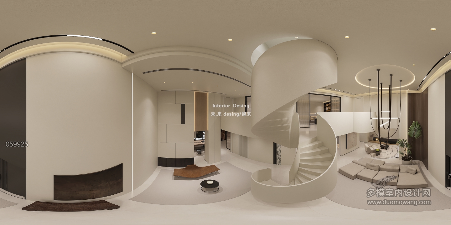 现代负一楼挑空区域360