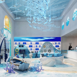 现代海洋主题餐厅室内2 (1)