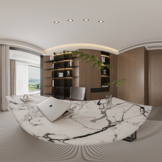 现代书房全景