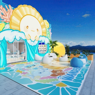 现代海洋主题餐厅室外 (1)