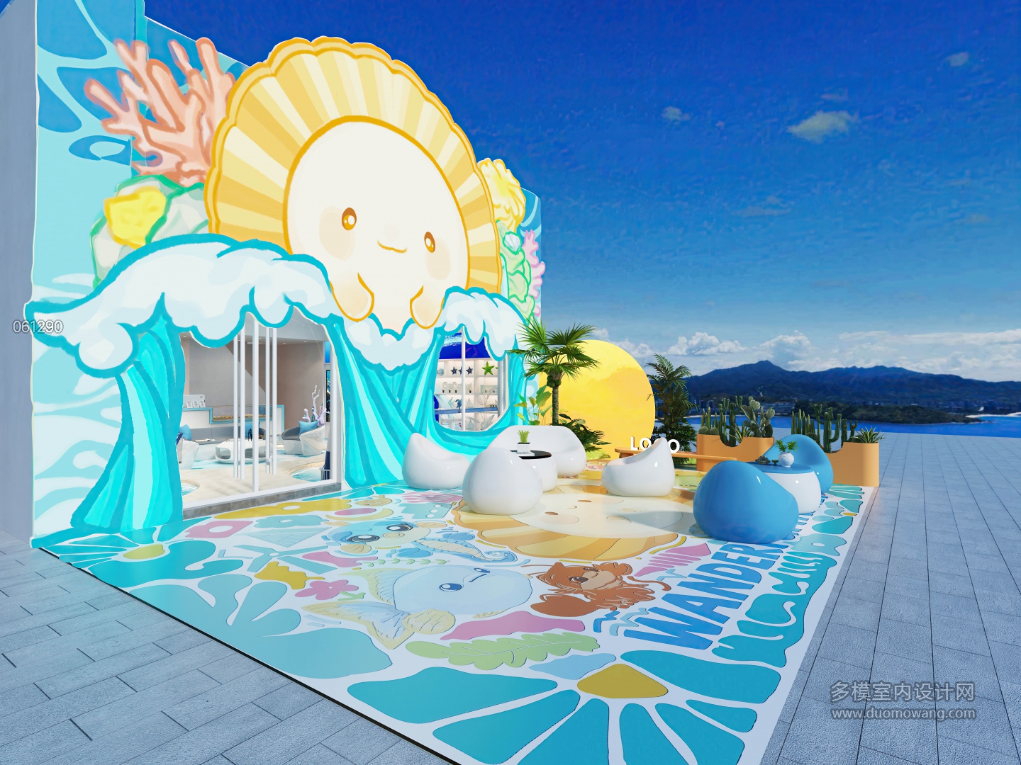 现代海洋主题餐厅室外 (1)