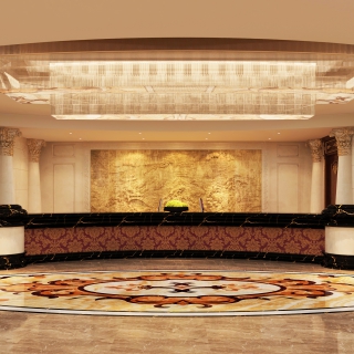 新中式酒店接待区 (1)