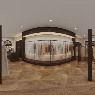 美式复古服装店全景