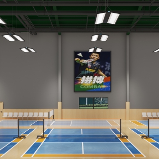 现代羽毛球馆公区场地单张3