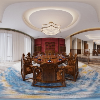 1中式会客餐厅全景