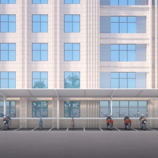 车棚正立面透视