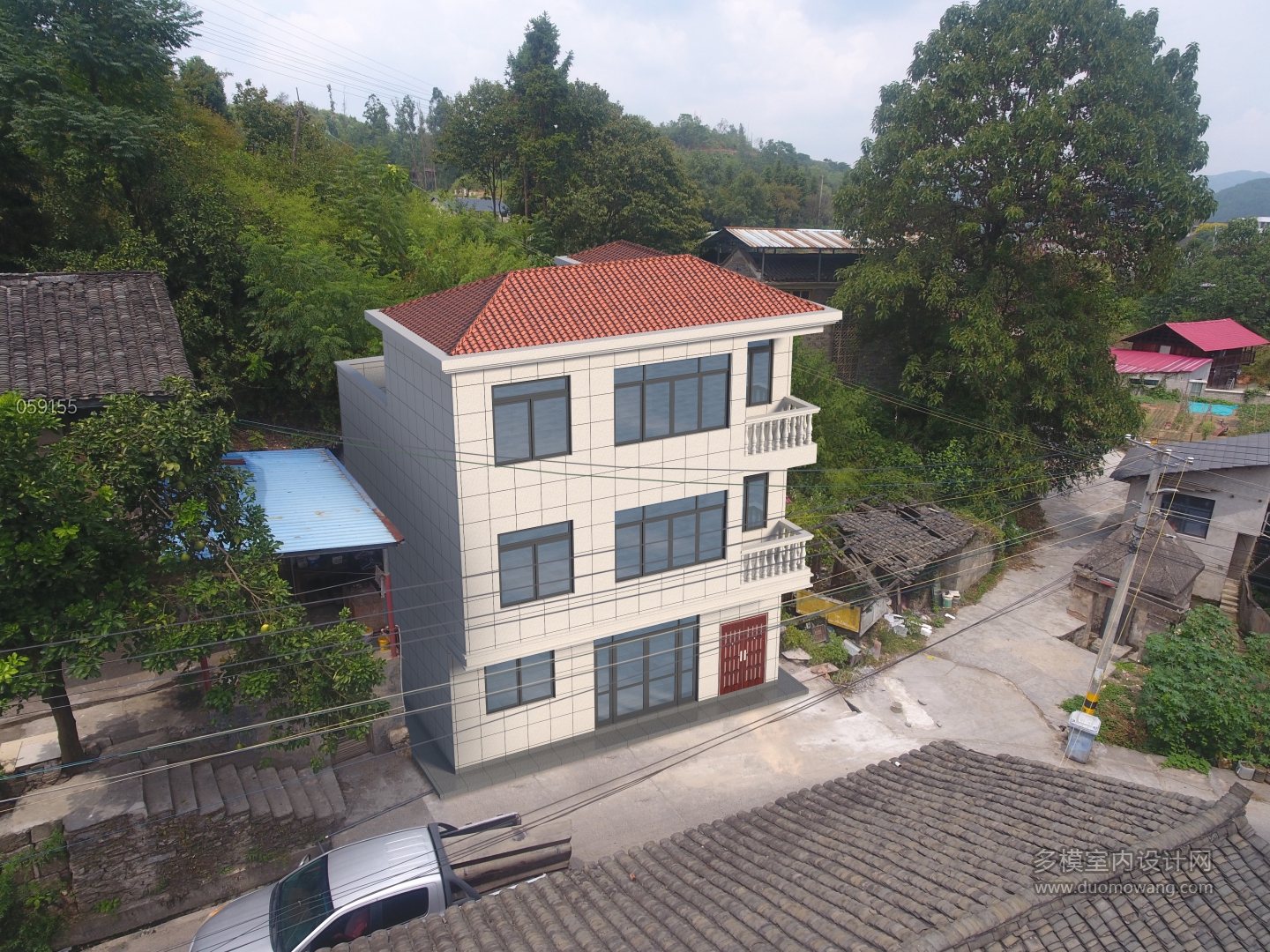 059155-别墅建筑鸟瞰1张 副本(1)
